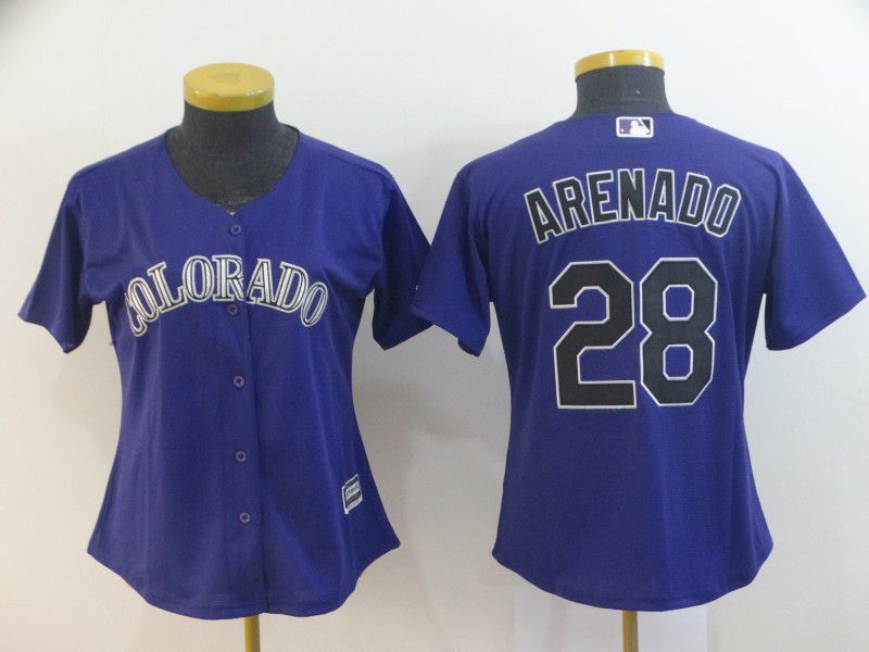 Women Colorado Rockies 28 Arenado Purple MLB Jersey